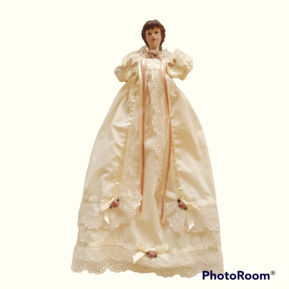 Vintage Victorian Lady/Doll/Ornament Set of 2 Porcelain Head/Hands 1998 … - Picture 3 of 14